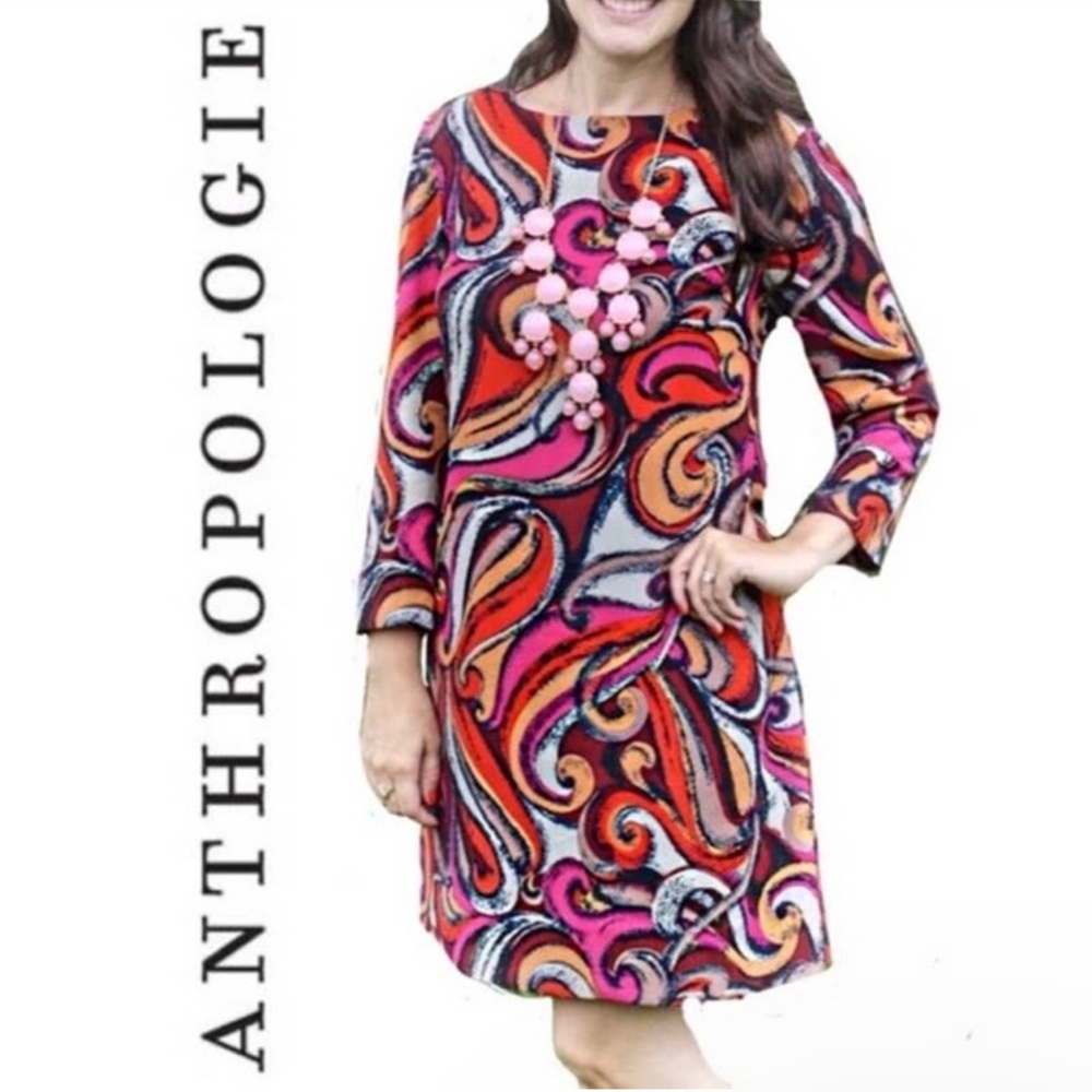 Anthropologie I Maeve Flavia Swirl Shift Dress